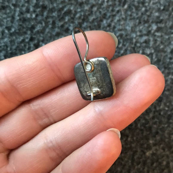 Gorgeous vintage silver earrings with a gemstone - Picture 5 of 5